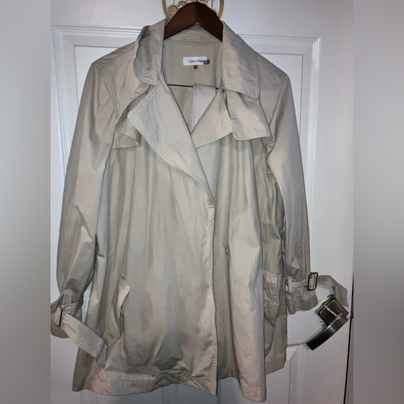 Calvin Klein beige waist end trench coat - Picture 5 of 8